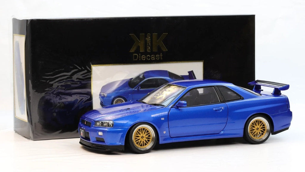1/12 KK-Scale Nissan Skyline GT-R R34 V-SPEC II 2001 Cerchi BBS Blue metal