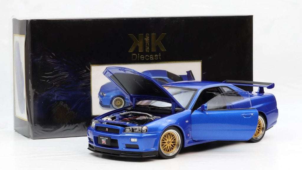 1/12 KK-Scale Nissan Skyline GT-R R34 V-SPEC II 2001 Cerchi BBS Blue metal