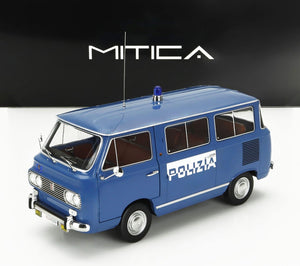 1/18 Mitica-Diecast - Fiat 850 Familiare Polizia 1970 – Interni marroni - limited