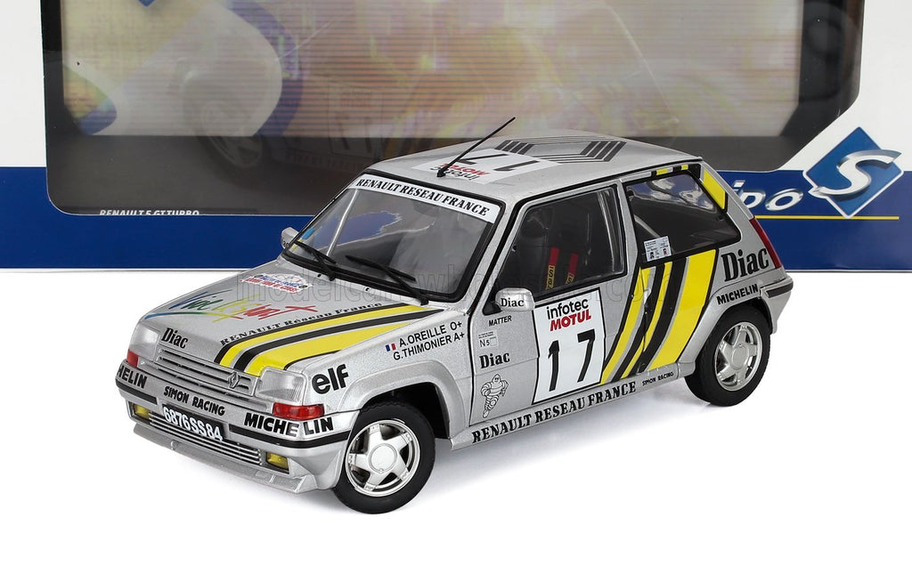 1/18 Solido Renault R5 Supercinque GT Turbo Team Simon Racing Rally Tour De Corse 1989 Alain Oreielle