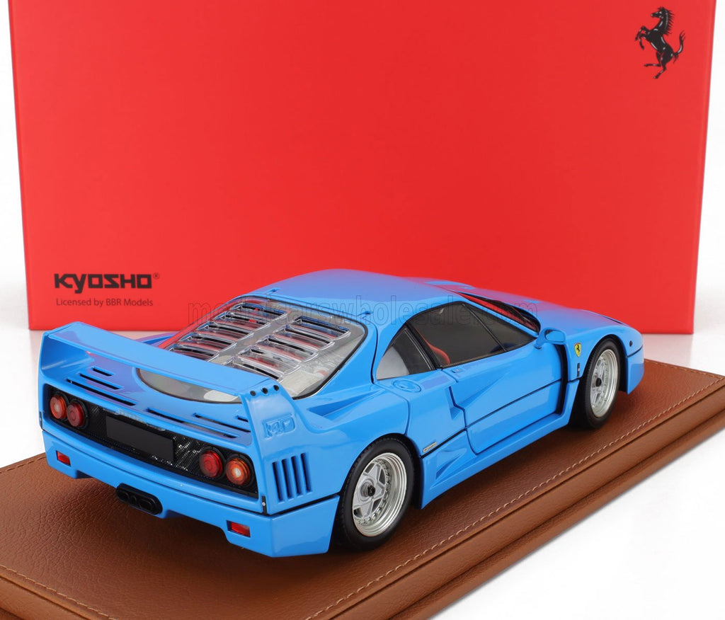 1/18 BBR-MODELS Ferrari F40 1987 con vetrina - with showcase Kyosho azzurro die-cast