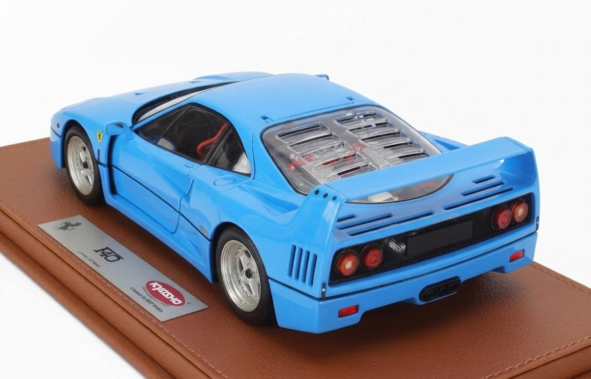 1/18 BBR-MODELS Ferrari F40 1987 con vetrina - with showcase Kyosho azzurro die-cast