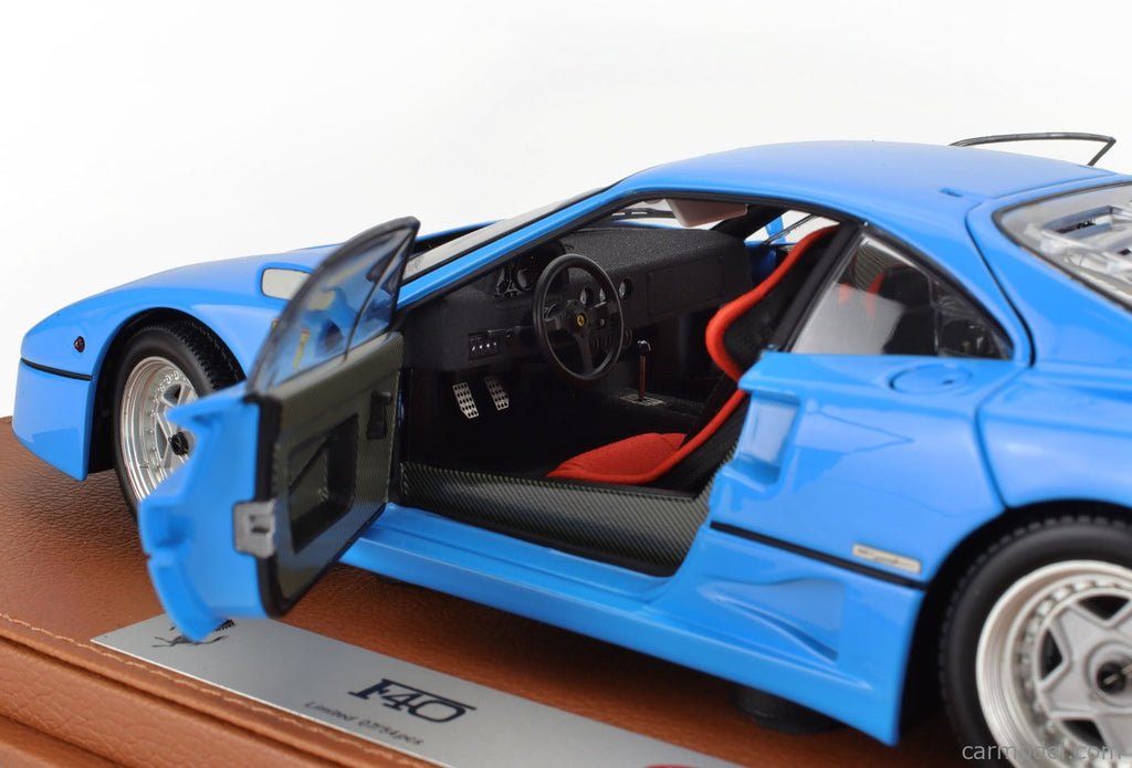 1/18 BBR-MODELS Ferrari F40 1987 con vetrina - with showcase Kyosho azzurro die-cast