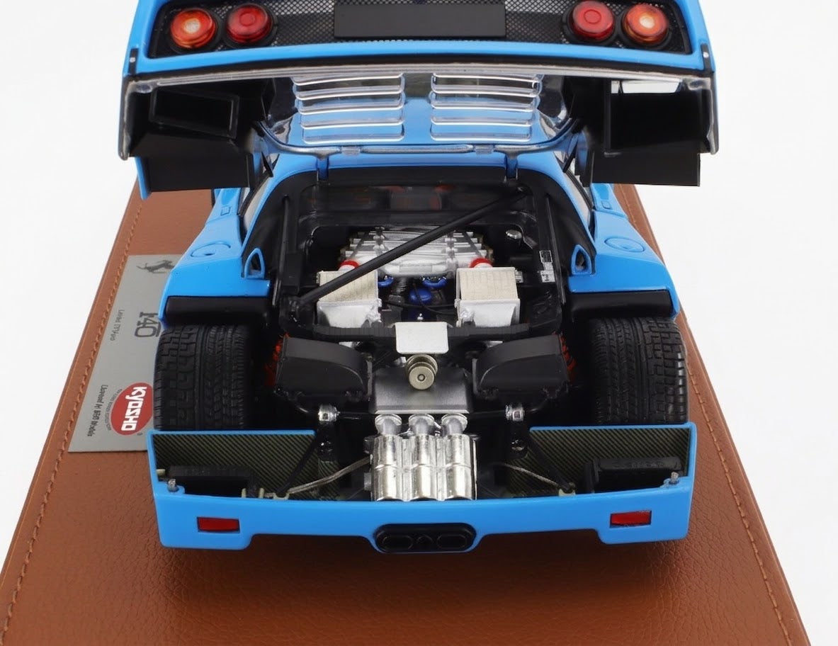 1/18 BBR-MODELS Ferrari F40 1987 con vetrina - with showcase Kyosho azzurro die-cast