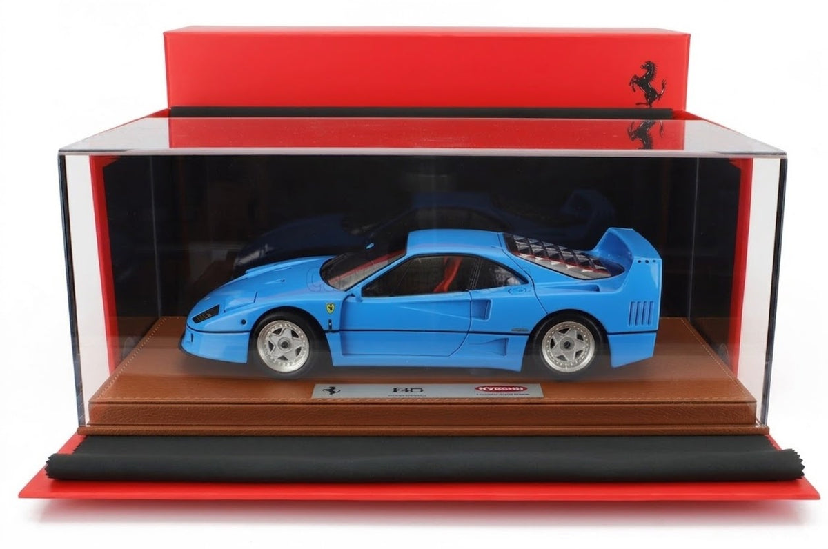 1/18 BBR-MODELS Ferrari F40 1987 con vetrina - with showcase Kyosho azzurro die-cast