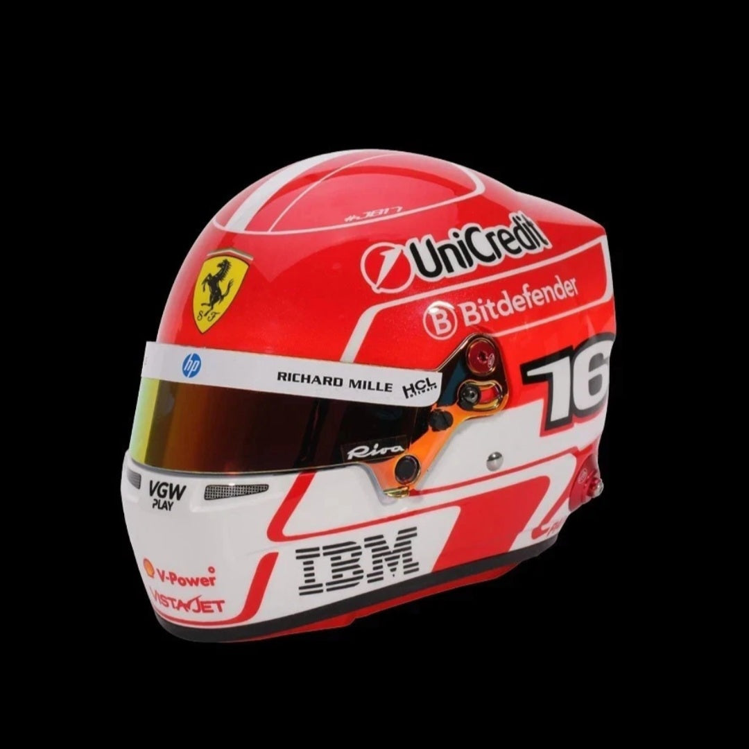 Bell Helmet Mini Helmet Casco F1 Charles Leclerc - Ferrari HP #16 - Season 2025 - Scala 1:2 - Nuovo