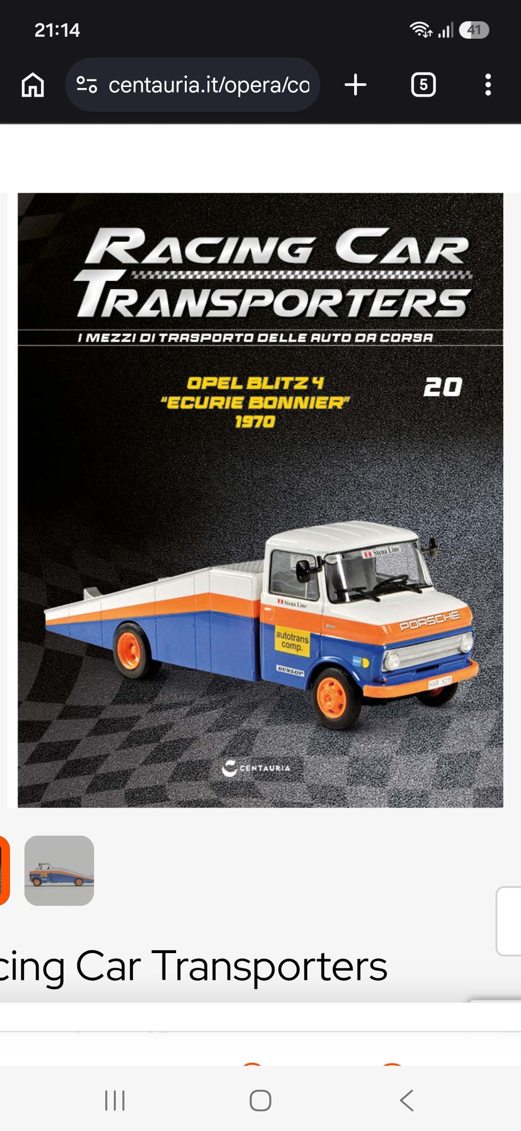 Opel Blitz 4 Ecurie Bonnier - 1970 1:43 Bisarca Camion Racing Car Transporters