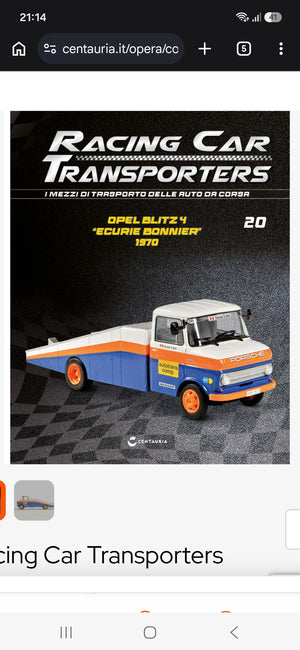Opel Blitz 4 Ecurie Bonnier - 1970 1:43 Bisarca Camion Racing Car Transporters
