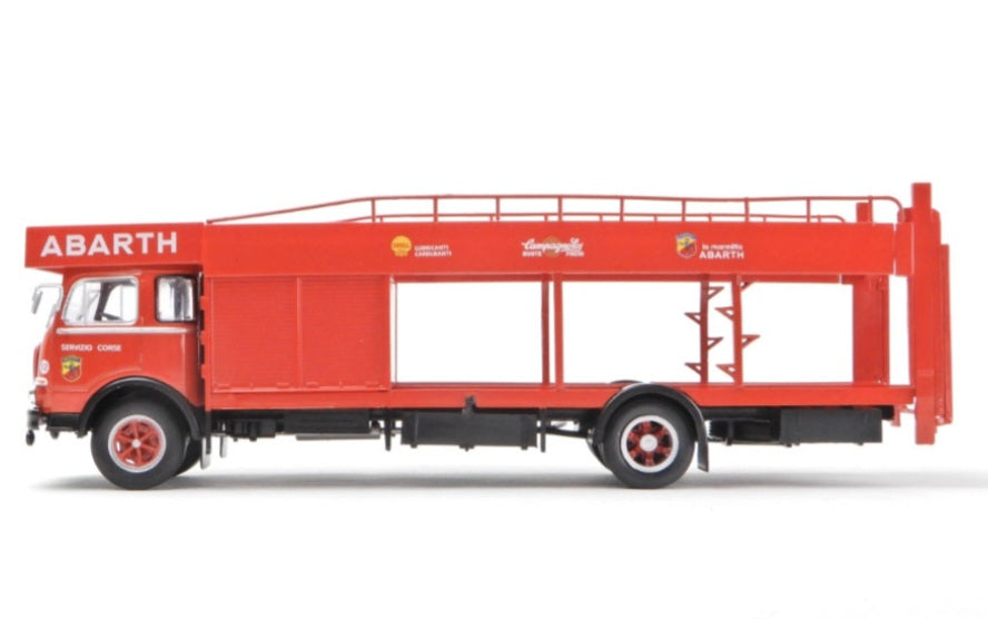 Modellino Om Tigre-Abarth 1960 camion racing car transporters 1:43