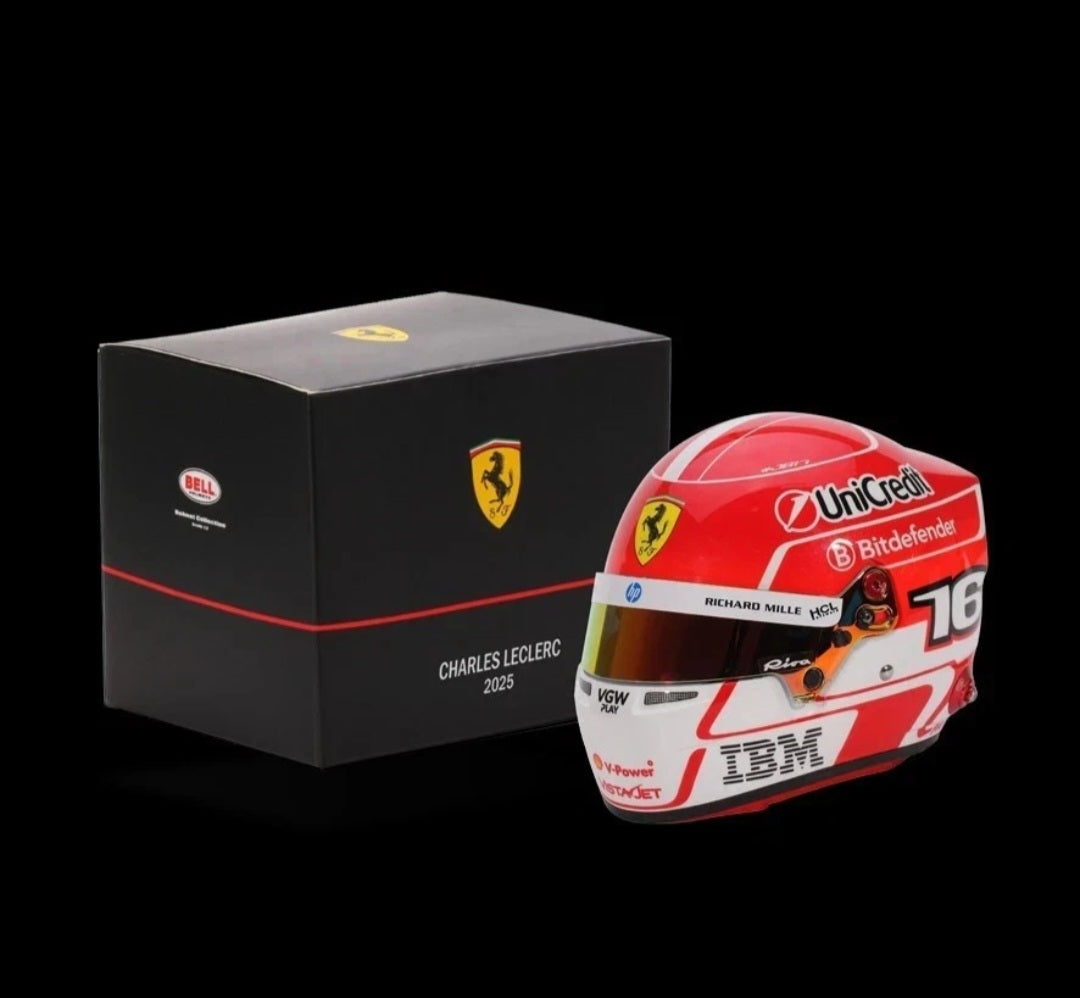 Bell Helmet Mini Helmet Casco F1 Charles Leclerc - Ferrari HP #16 - Season 2025 - Scala 1:2 - Nuovo